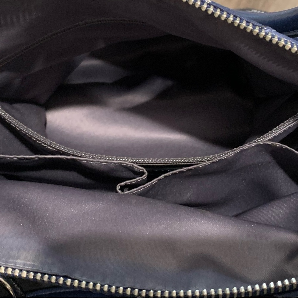 Coach Madison Blue Satin Handbag 15935 Missing Long Strap - Picture 5 of 6